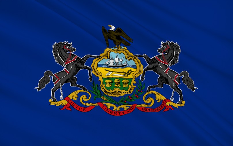 The national flag of State of Pennsylvania Harrisburg - United States